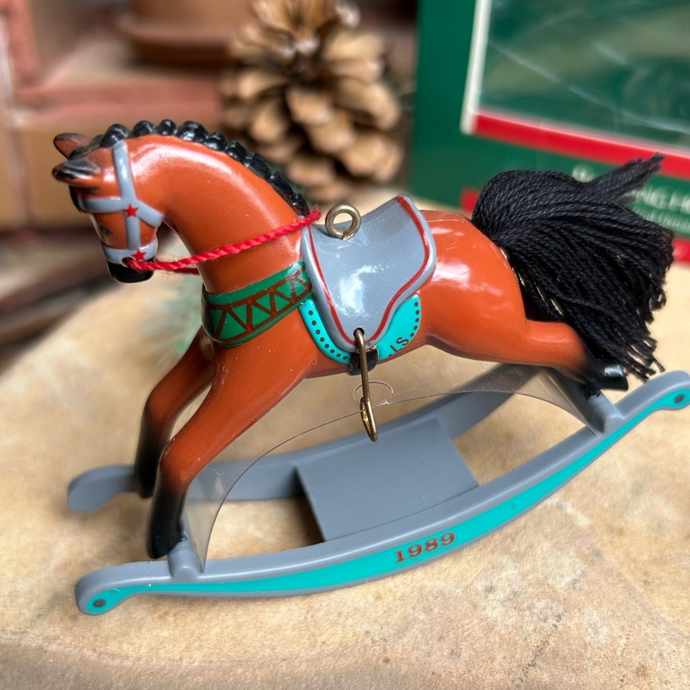 Hallmark 1989 Brown Rocking Horse #9 Keepsake Ornament New in box